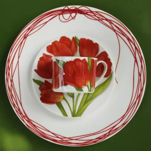 Чашка с блюдцем 230 мл Flower Freedom Taitu чайная красная