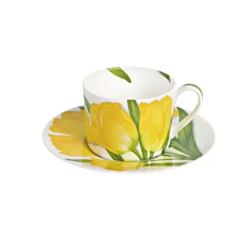Чашка с блюдцем 230 мл Flower Freedom Taitu чайная жёлтая