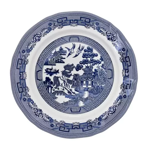 Обеденная тарелка 30,9 см Blue Willow Grace by Tudor белая