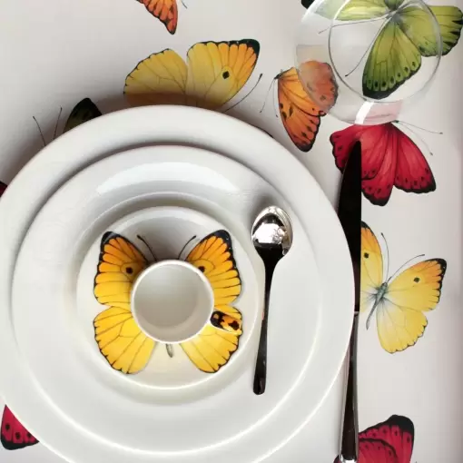 Чашка с блюдцем 100 мл Butterfly Freedom Taitu кофейная жёлтая