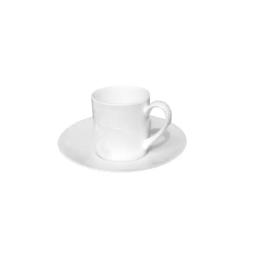 Чашка с блюдцем 100 мл Bianco&Bianco Taitu кофейная белая