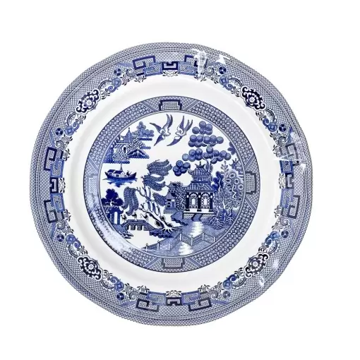 Обеденная тарелка 27,3 см Blue Willow Grace by Tudor белая