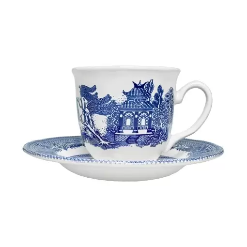Чашка с блюдцем 200 мл Blue Willow Grace by Tudor белая