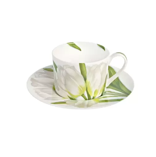 Чашка с блюдцем 230 мл Flower Freedom Taitu чайная белая