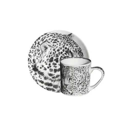 Чашка с блюдцем 100 мл leopard Wild Spirit Taitu кофейная